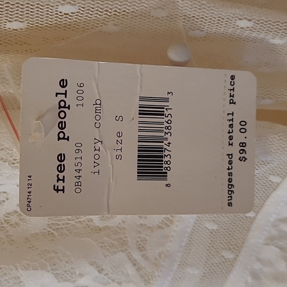 Free People size small Ivory color lace blouse - Picture 2 of 5